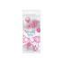 Five Gillette Simply Venus Basic disposable razors in a pack, featuring lightweight blades and a pink handle design.