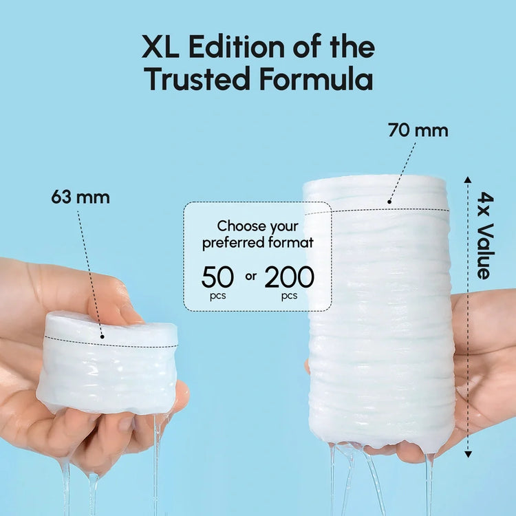 Maree Glycolic Acid Pads, 200-piece pack, showing a close-up of the textured exfoliating pads in a jar or container.