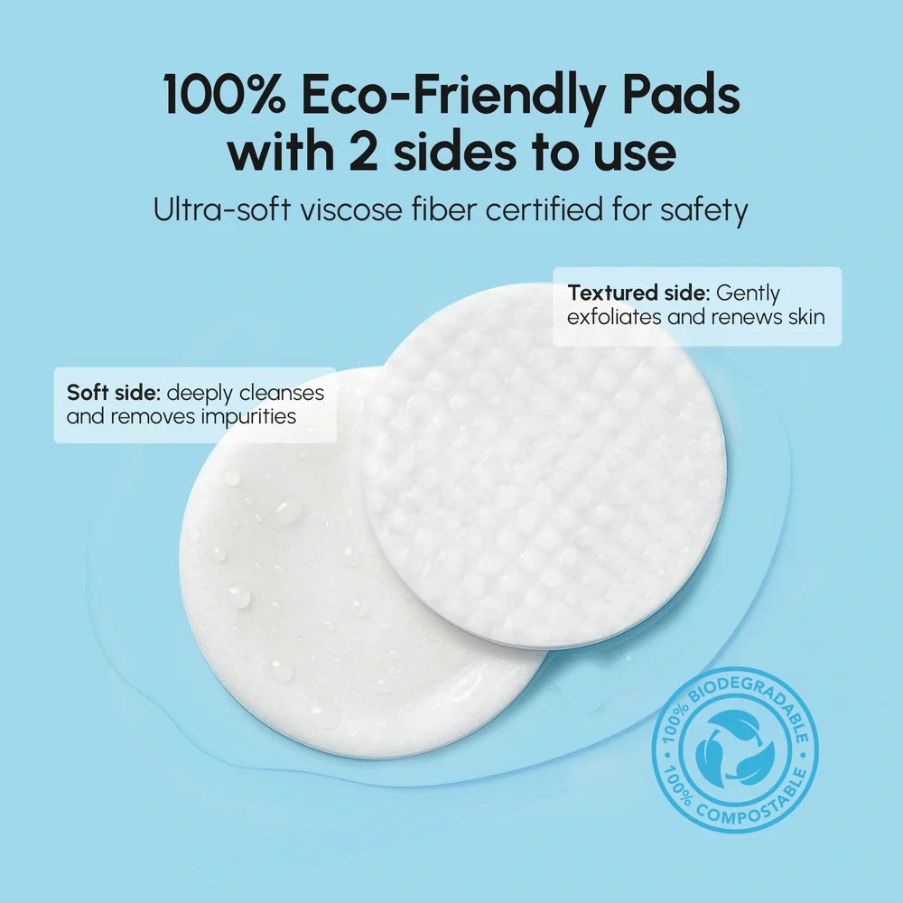 Maree Glycolic Acid Pads in a jar, 200 pcs, with textured cotton pads for facial exfoliation and skin renewal.
