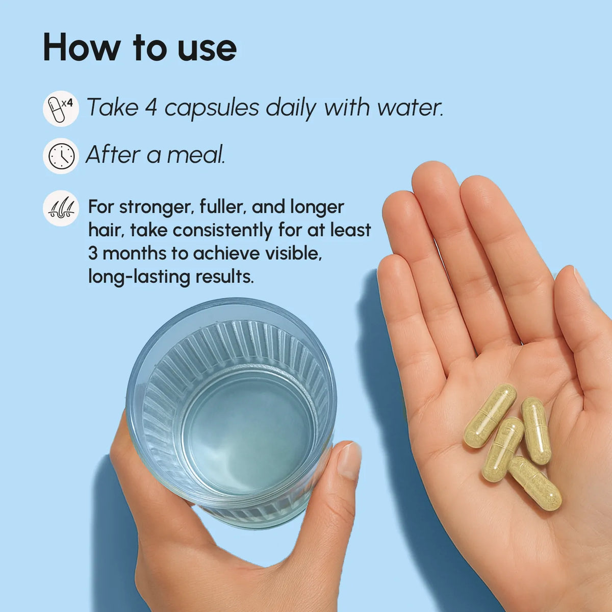 Maree Biotin and Collagen Hair Growth Complex supplement bottle with capsules, promoting healthy hair growth and strength.