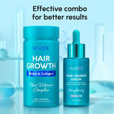 Bottle of Maree Biotin & Collagen Hair Growth Complex supplement with label showing product details and ingredients.