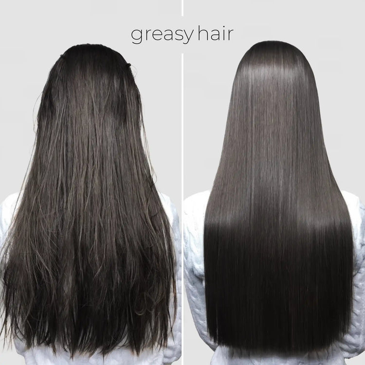 Maree keratin hair mask for damaged hair, showing before and after deep conditioning treatment results on styled hair.