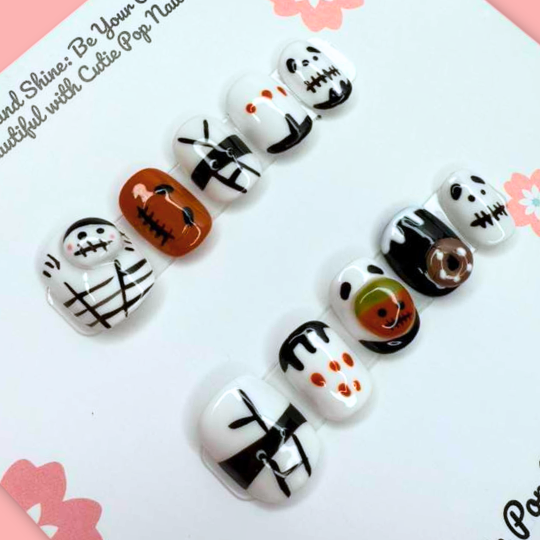 Halloween Mummy Spooky Press-On Nail Set