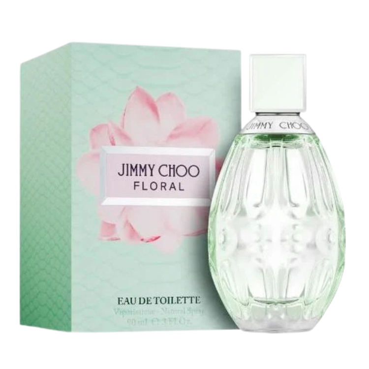 Jimmy Choo Floral Eau de Toilette for women, 3 oz perfume bottle with elegant floral design.