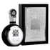 Lattafa Fakhar Black Eau de Parfum for Men in 3.4oz bottle, dark fragrance bottle with gold accents, stylish and masculine design.
