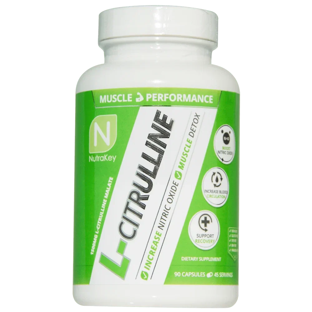 L-Citrulline Malate 1500mg supplement capsules by PoorBoySupplements.com, featuring the product packaging with 90 capsules visible.