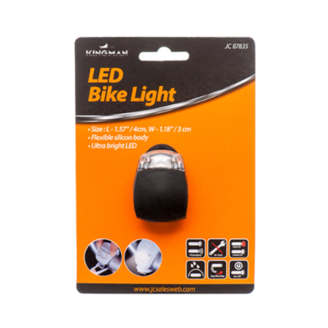 Farmacias Savia LED bike light for front and rear, compact auto bike lighting with bright illumination for safety during night rides