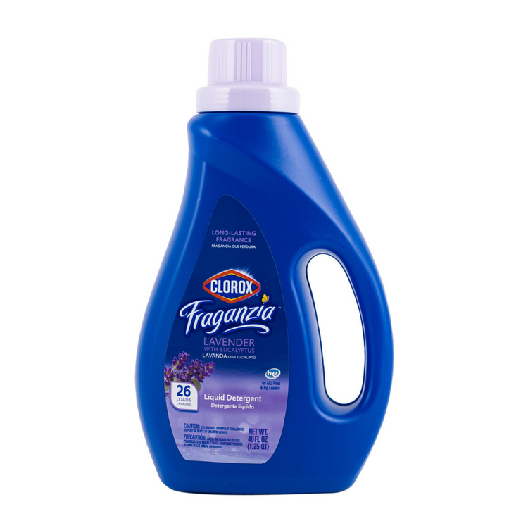 Clorox Splash-Less Liquid Bleach by Farmacias Savia in a 40oz bottle, used for disinfecting and cleaning surfaces.