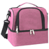 Insulated school lunch box with two compartments in pink from Farmacias Savia, designed for kids&