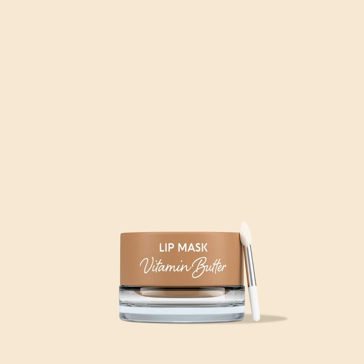 Maree Vanilla Plumping Lip Balm and Moisturizer in a sleek container with vanilla scent and nourishing formula.