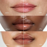 Maree vanilla plumping lip balm and moisturizer applied on lips, featuring a smooth, glossy finish with a vanilla scent.