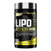 Nutrex LIPO-6 Intense Ultra Concentrate weight loss supplement capsules, shown in black bottle with label, 60 caps.