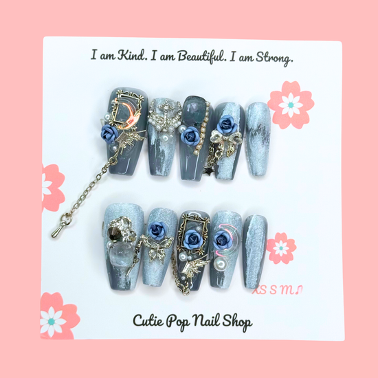 Lunar Rose Elegant Press-On Nail Set