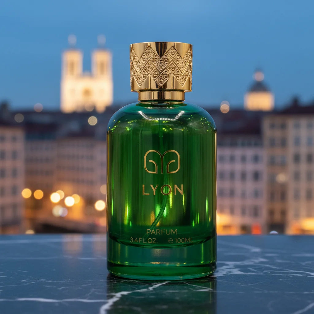 Unisex Missimi Paris Lyon Eau de Parfum spray in a 3.4oz bottle, featuring elegant perfume packaging.