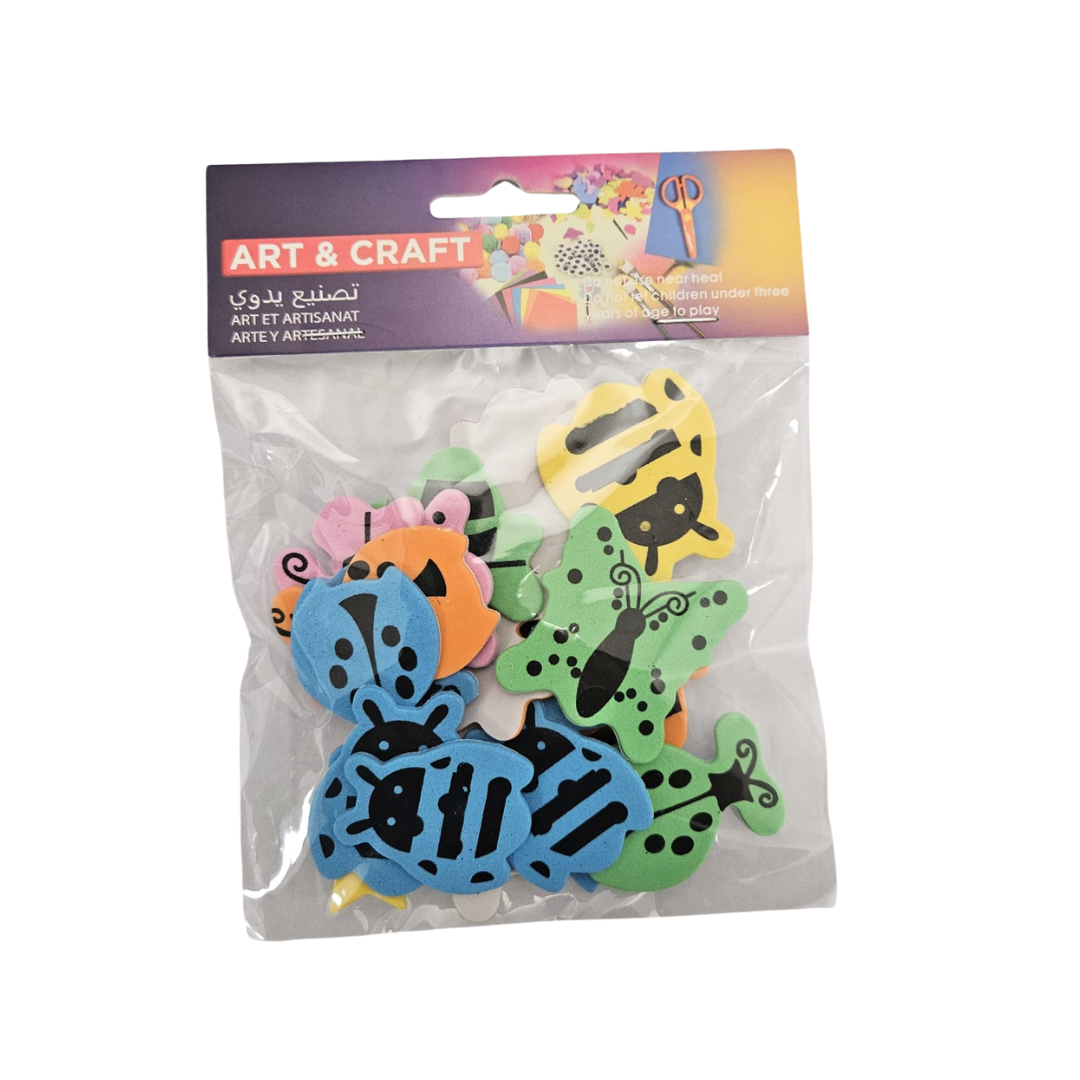 Assorted school craft supplies including colored paper, markers, and scissors for educational and creative activities.