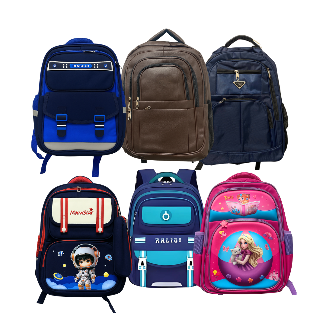 Colorful Farmacias Savia AA2024-11 Series school backpack with casual design, multiple patterns, and adjustable straps.