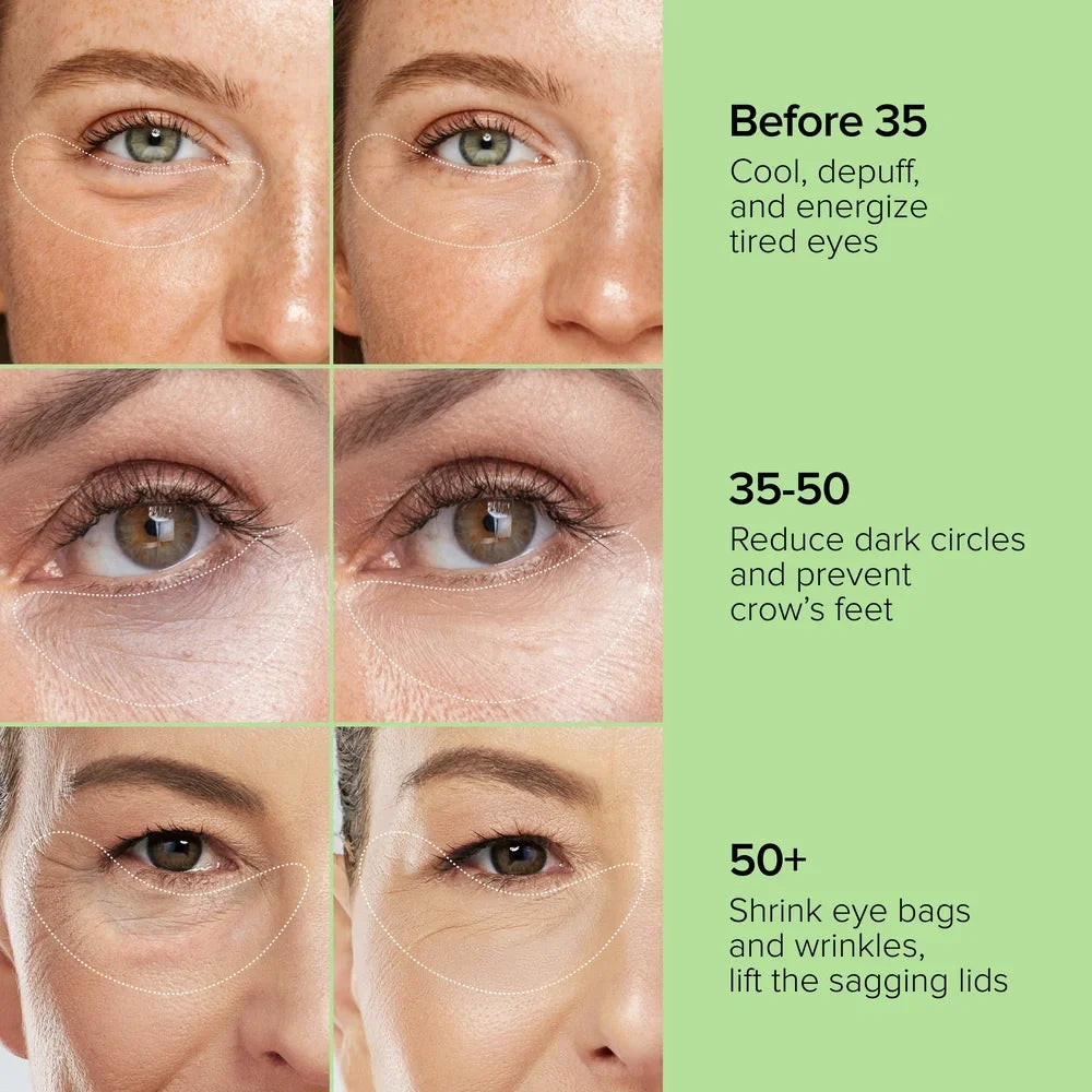 Maree Instant Eye Smoother Balm in a sleek stick form, designed to reduce puffiness and brighten the under-eye area.