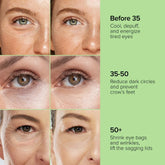 Maree Instant Eye Smoother Balm in a sleek stick form, designed to reduce puffiness and brighten the under-eye area.