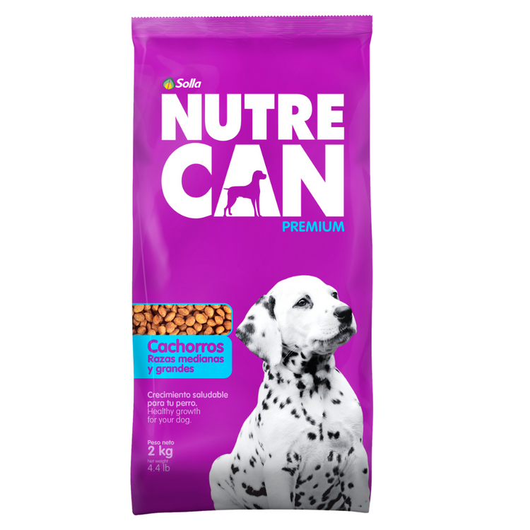 Nutre Can Puppy Dog Food in 4.4 lb can, featuring farm-fresh ingredients for healthy growth and nutrition.