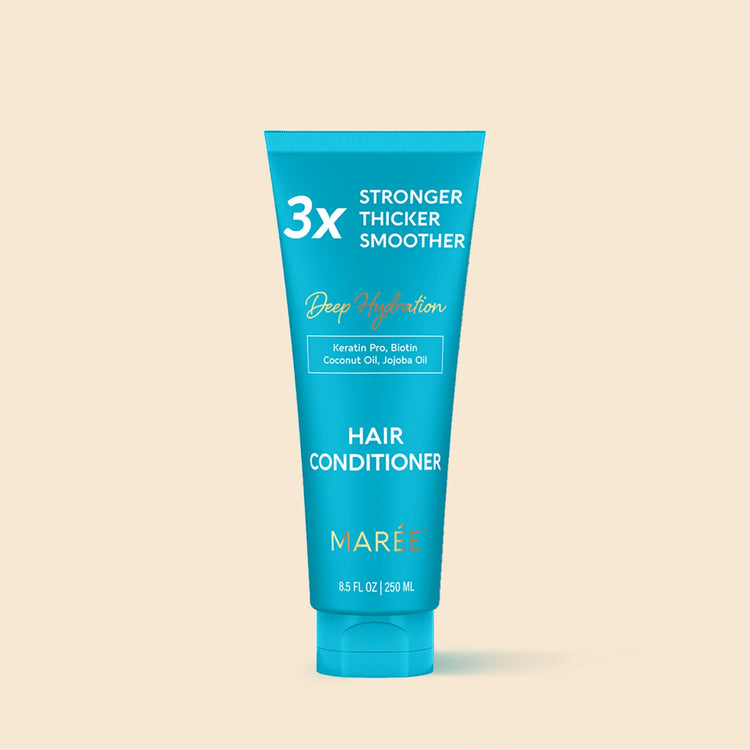 Maree Deep Hydrating Coconut Conditioner bottle with coconut illustration, showcasing nourishing hair care for deep moisture.
