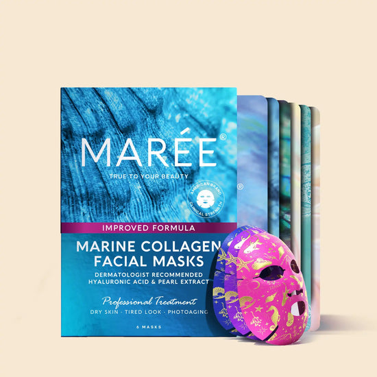Maree hydrating collagen face mask on a woman&