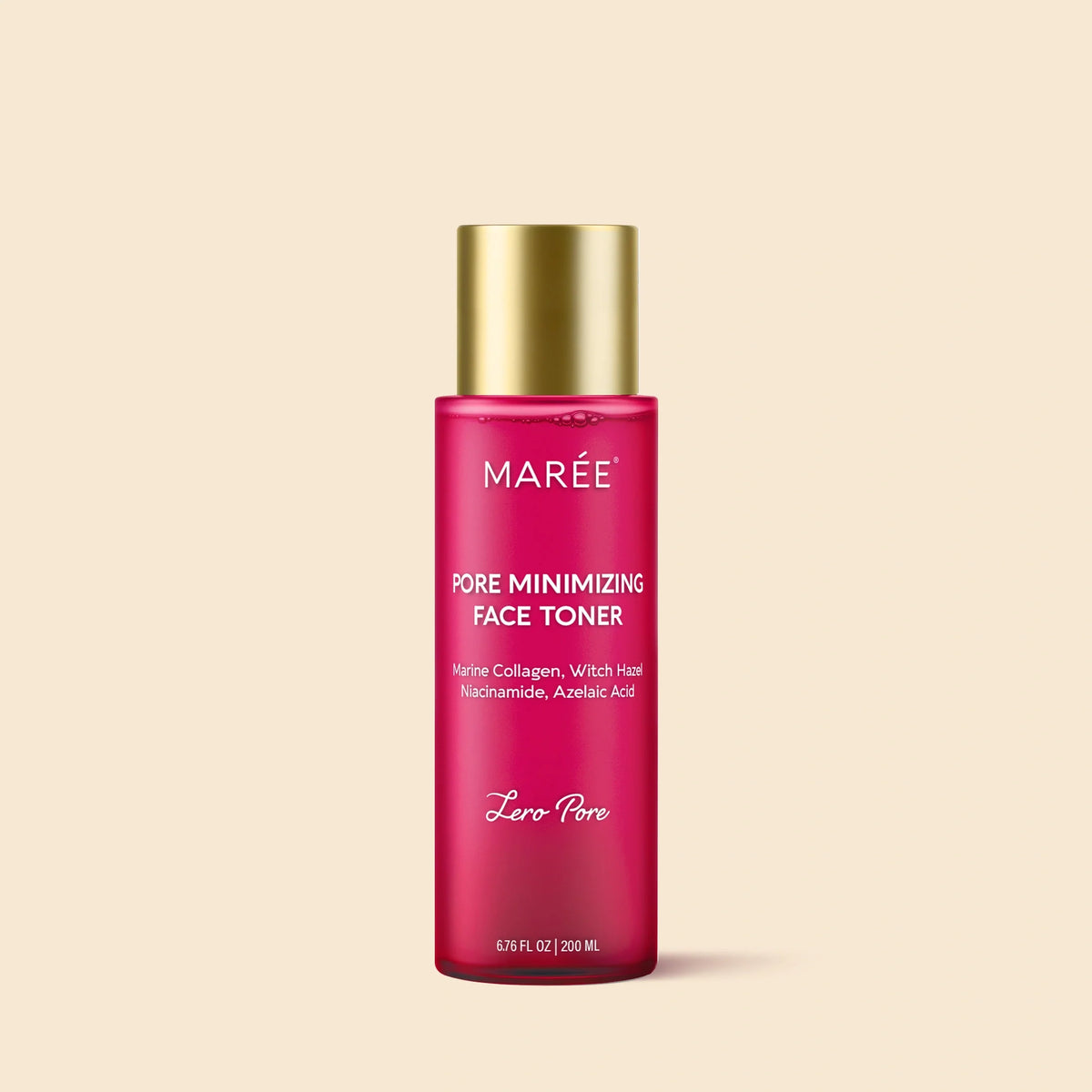 Maree Hydrating Pore Refining Toner in a clear bottle, showing its smooth, lightweight formula for flawless skin.