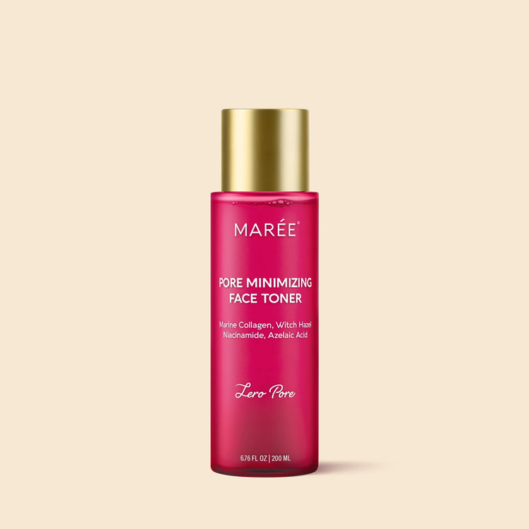 Maree Hydrating Pore Refining Toner in a clear bottle, showing its smooth, lightweight formula for flawless skin.