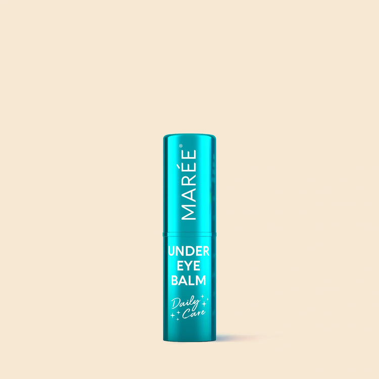 Maree Instant Eye Smoother Balm in a sleek stick form, designed to reduce puffiness and smooth the skin around the eyes.