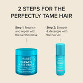 Maree keratin hair mask for damaged hair, deep conditioning treatment with creamy texture and nourishing ingredients.