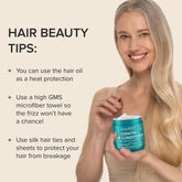 Maree keratin hair mask for damaged hair, deep conditioning treatment with nourishing ingredients, in a sleek jar.