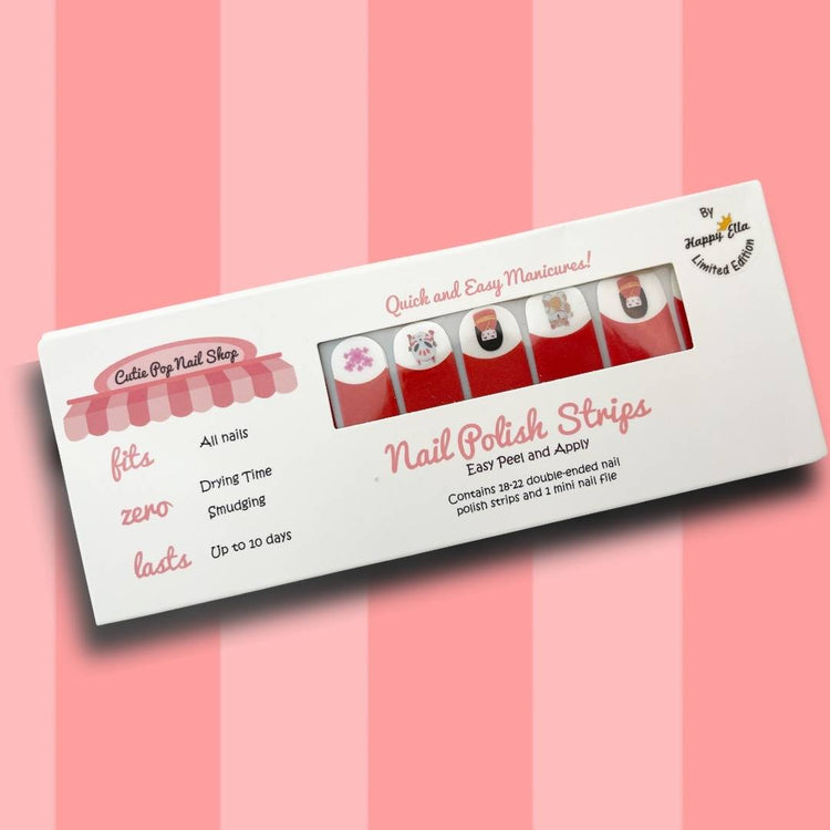 Japanese-inspired nail strips by Cutie Pop Nail Shop featuring kawaii designs for stylish, easy nail art.