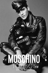 Moschino Toy Boy Eau de Parfum for Men in 3.4oz bottle, with playful packaging and sleek black perfume container.