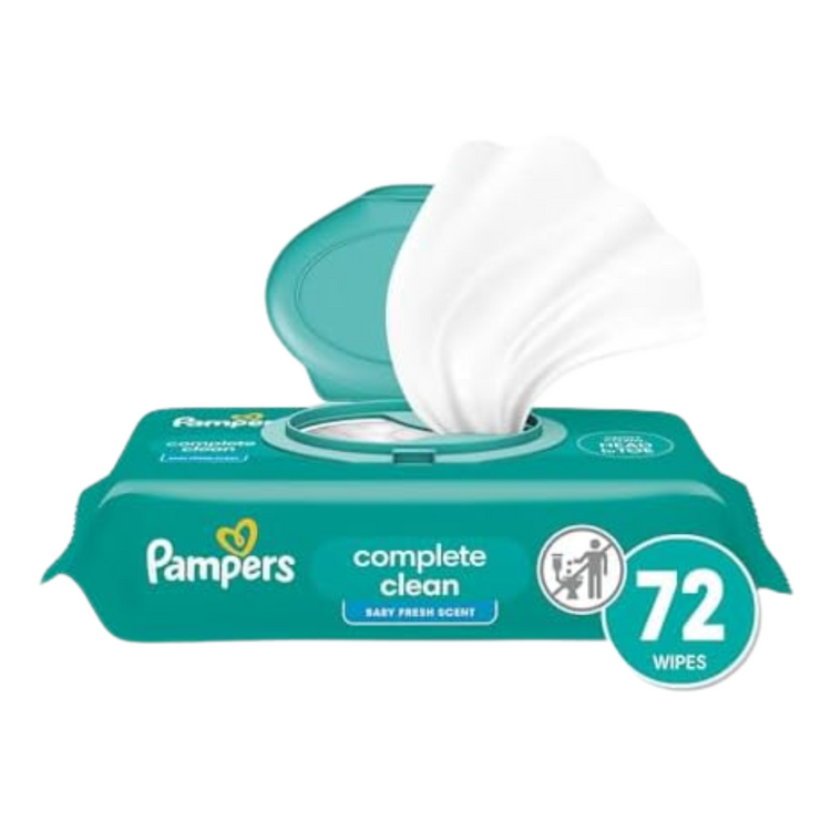 Pack of Pampers Baby Wipes Clean, 72-count, soft and gentle for baby&