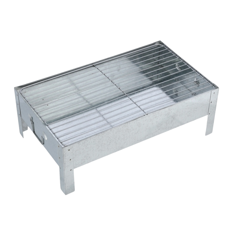 Portable Hogar BBQ charcoal grill with metal cooking grate and compact design, ideal for outdoor grilling.