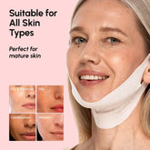Maree PDRN V-line Lifting Mask applied on face, showing a skincare mask with a smooth, hydrating texture for facial lifting.