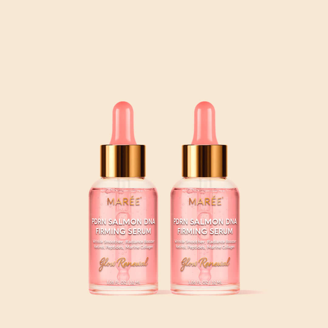 Maree Firming & Renewing PDRN Serum bottle, anti-aging glow booster with serum dropper and sleek packaging visible.
