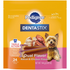 Pedigree Dentastix Bacon dog treats in 5.8 oz package, designed for dental health and fresh breath for dogs.