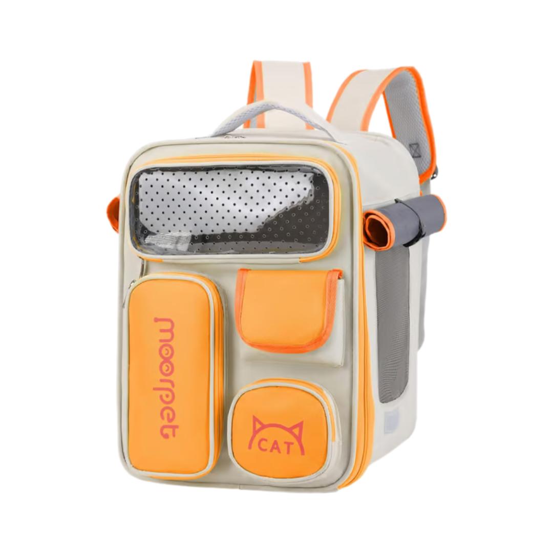 Pet bag carrier from Farmacias Savia, lightweight and secure for pets, with breathable mesh and comfortable handle.