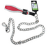 Durable metal pet leash with metal clasp, suitable for walking dogs, by Farmacias Savia, in black color.
