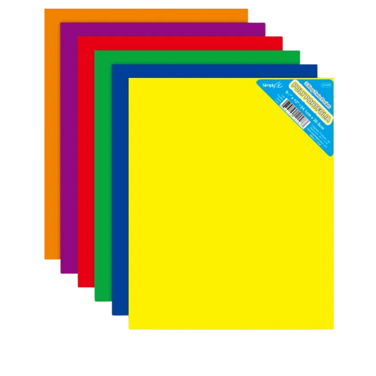 Polyester school portfolio with two pockets, featuring a Farmacias Savia brand label, ideal for organizing school supplies.