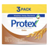 Three bars of Protex Avena antibacterial soap from Farmacias Savia, in packaging showing the product name and branding.