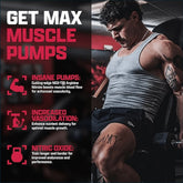 PoorBoySupplements Nutrex Niox Nitric Oxide pre-workout capsules in a bottle, designed to boost nitric oxide for enhanced workout performance.
