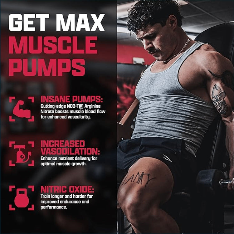 PoorBoySupplements Nutrex Niox Nitric Oxide pre-workout capsules in a bottle, designed to boost nitric oxide for enhanced workout performance.