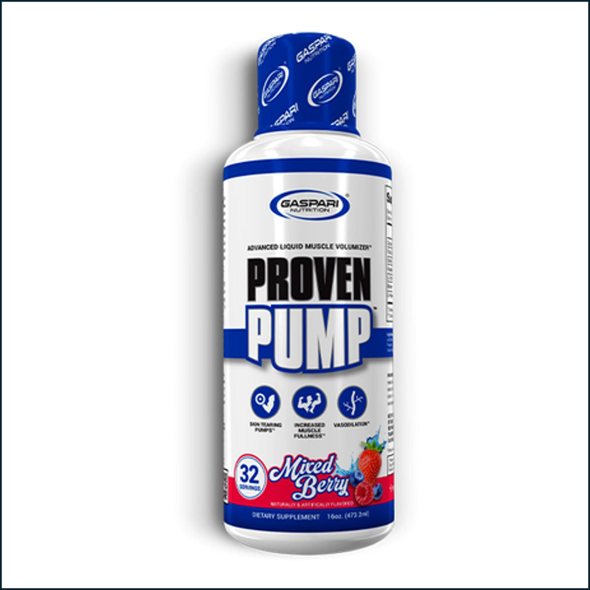 Pre-workout Gaspari Proven Pump muscle volumizer powder in a container, designed to enhance muscle fullness and workout performance.