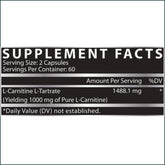 Nutrex L-Carnitine 1000 weight loss capsules in a bottle, designed to support fat metabolism and energy, by PoorBoySupplements.com