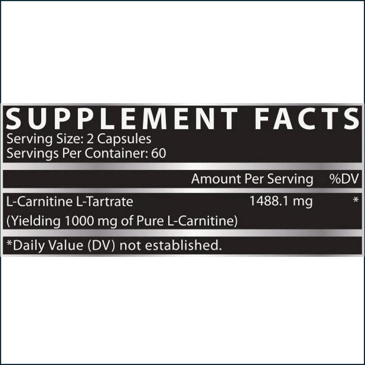 Nutrex L-Carnitine 1000 weight loss capsules in a bottle, designed to support fat metabolism and energy, by PoorBoySupplements.com