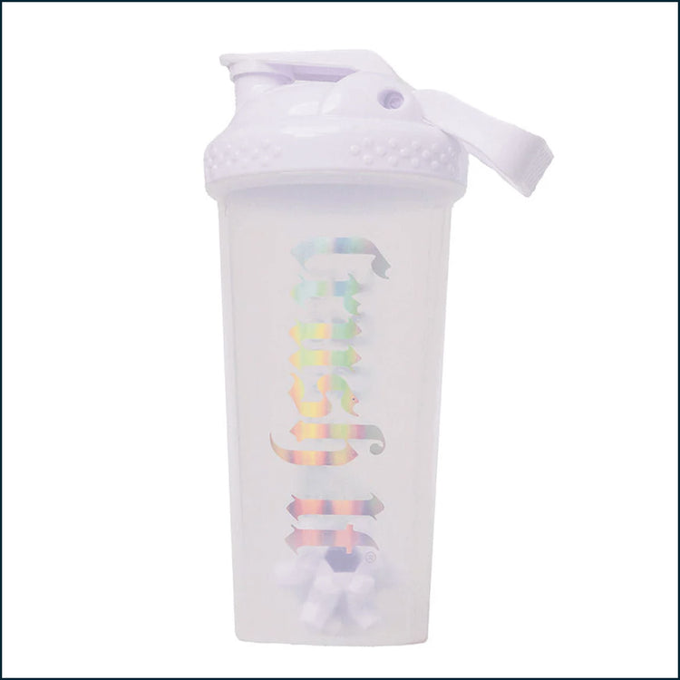 25oz Core Nutritionals Crush It protein shaker bottle with secure lid and ergonomic design, ideal for fitness and supplement mixing.