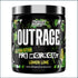 Nutrex OutRage pre-workout supplement container with 30 servings, featuring bold label design and vibrant colors.