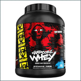 PoorBoySupplements Mutant Hardcore Whey protein 5lbs container with scoop and label visible in the image.