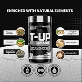 Nutrex T-Up Max testosterone booster supplement bottles with 60 capsules from PoorBoySupplements.com.